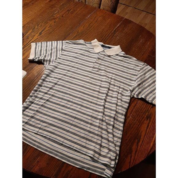 XL Tommy Hilfiger Blue White Cotton Short Sleeve Polo Shirt Collared Top - Picture 1 of 4